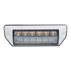 Warning light orange 6x2W + work light, 12-24V, white, ECE R65