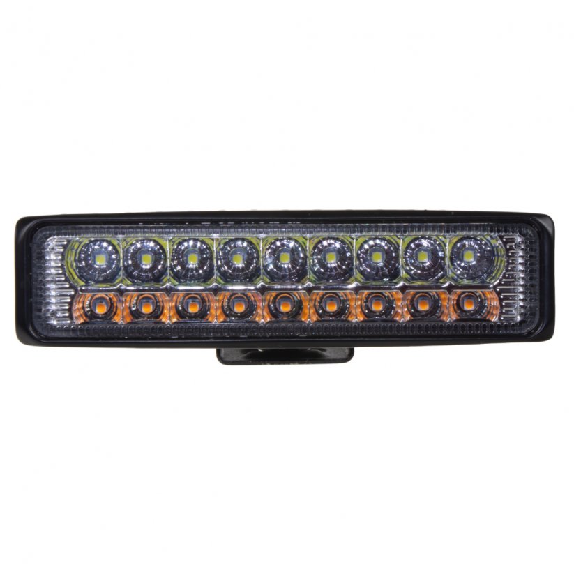 LED rectangular light, white/orange, 18x3W, 150 mm, ECE R10