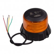 Robustný oranžový LED maják, čierny hliník, 48 W, ECE R65