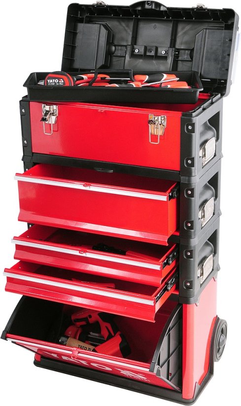 Tool cart 3 sections, 2 drawers