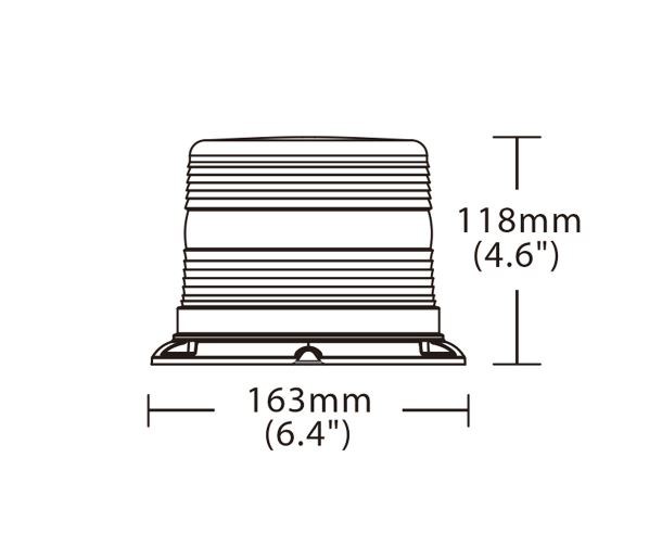 LED maják, 12-48V, 48xLED oranžový, pevná montáž, ECE R65