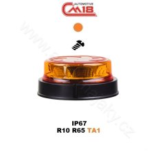 LED maják, 12-24V, 16x1W oranžový, fix, ECE R65