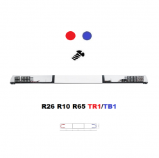 LED majáková rampa Optima 90/2P 160cm modro/ červená, bílý střed, EHK R65