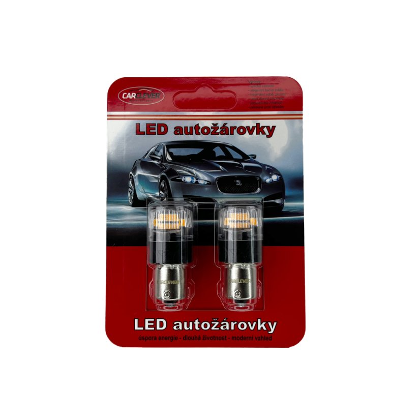 LED BAU15S oranžová, 12V, 16LED 2835SMD