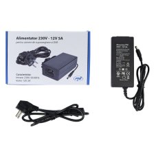 Power supply for security cameras and DVRs, 230V - 12V 5A 60W