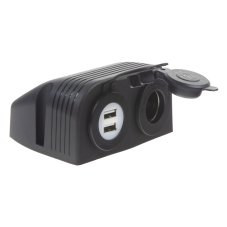 dvojitá zásuvka s panelem 1x CL + 2x nabíječka USB voděodolná