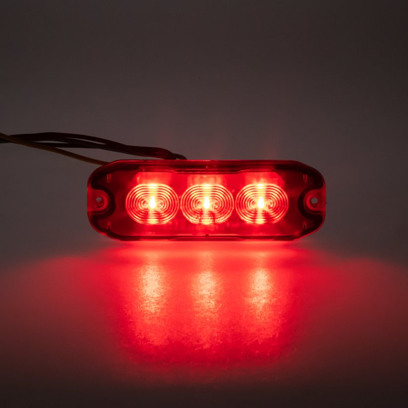PROFI SLIM external LED warning light, red, 12-24V, ECE R65