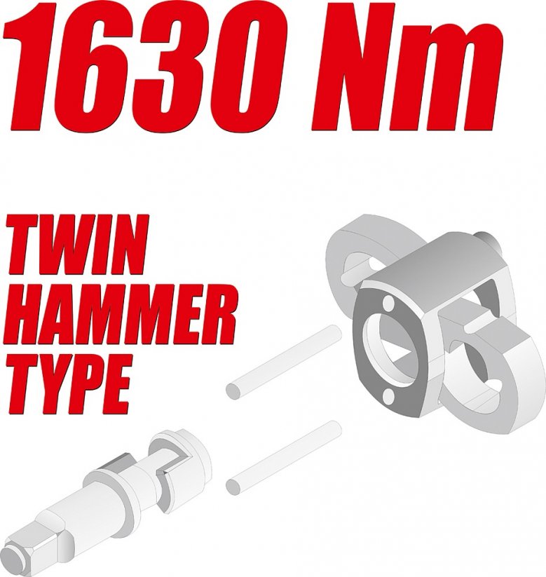 Pneumatický uťahovák 3/4" 1630 Nm TWIN HAMMER