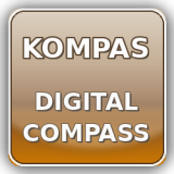 Digitálny kompas zobrazuje smer/azimut, môže vyžadovať kalibráciu.