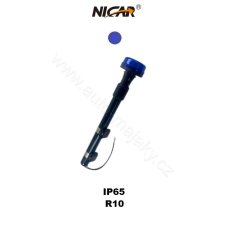 LED beacon, 12-24V, 12x3W blue with telescopic pole for motorcycle, ECE R10