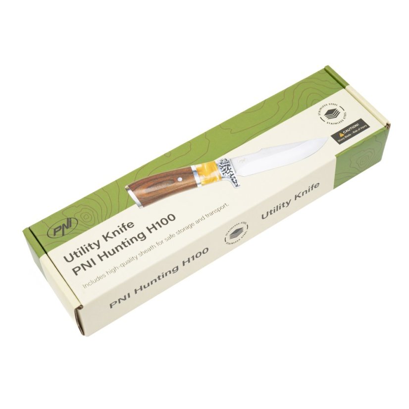 PNI Hunting H100 - hunting knife, 215 mm long, with sheath