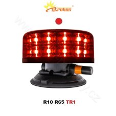 LED maják červený 12/24V, vákuový držiak 140Km/H, 24x LED 3W, R65