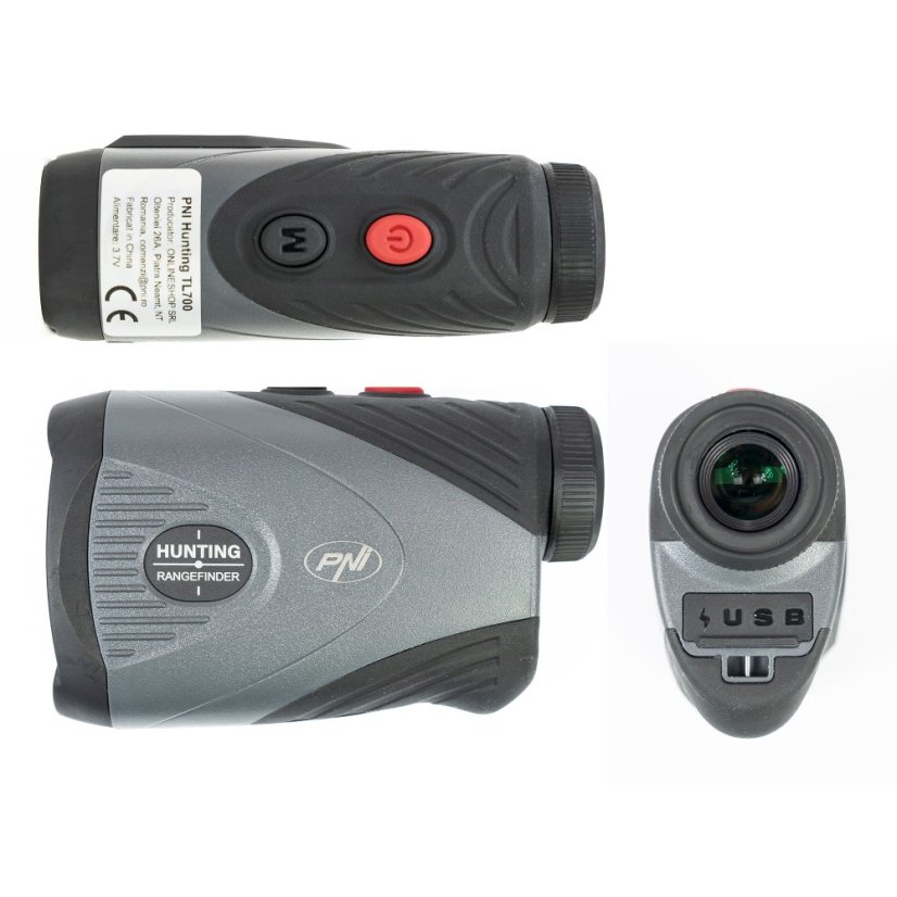 PNI Hunting TL700 Laser Rangefinder, 1100 m, 7x zoom, IP54, distance and speed measurement, for hunting, golf, and shooting