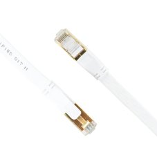 Plochý sieťový kábel S/STP CAT8, 2 x RJ45, 15 m, biely