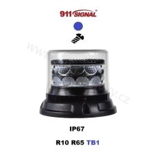 LED maják modrý 12 / 24V, pevná montáž, 24x LED 3W, R65