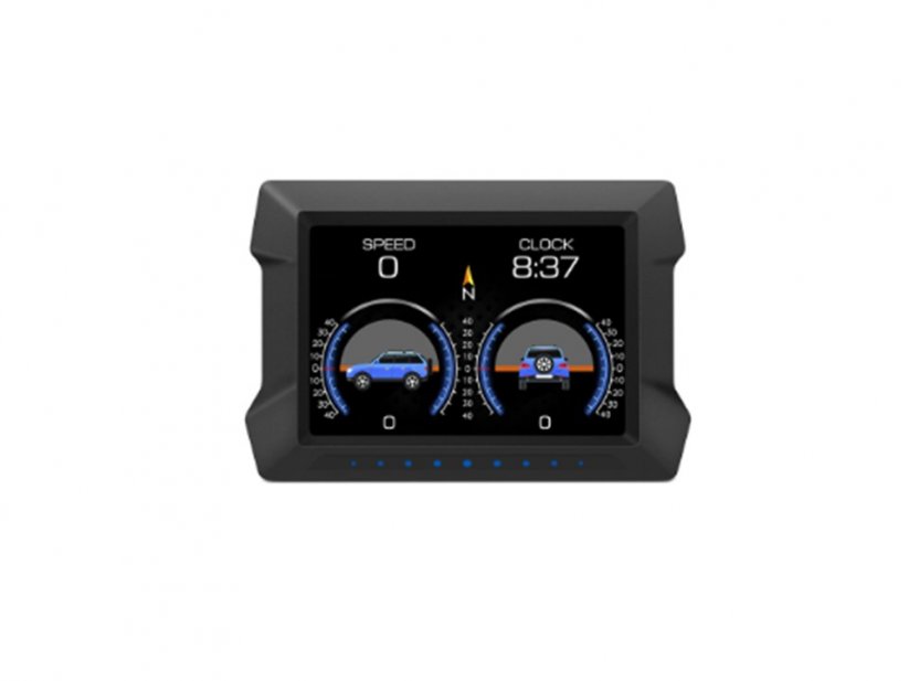 Onboard DISPLAY 3.5" LCD, GPS speedometer with built-in multi-axis gyro and suction cup