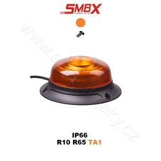 LED maják, 12-24V, 18xLED oranžový, pevná montáž, ECE R65