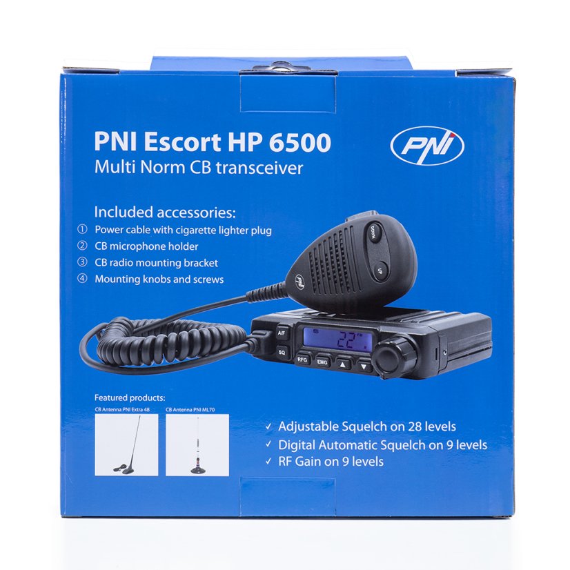Sada CB PNI Escort rádiostanice HP 6500 ASQ + CB PNI ML100 anténa