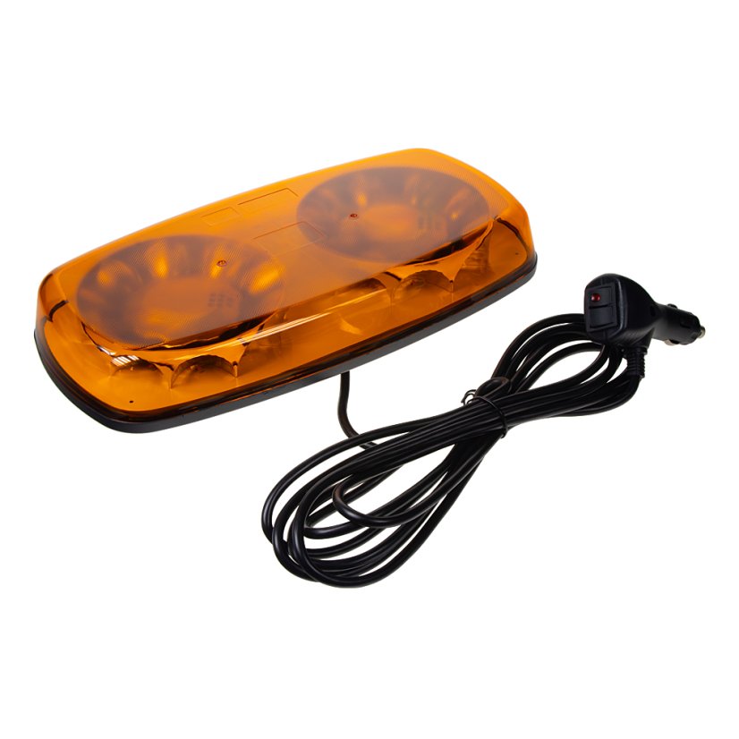 Orange LED Light Bar, 20 LEDs, Magnet, 12-24 V, 304 mm, ECE R65/R10