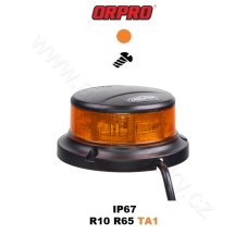 LED maják, 12-24V, 64x0,5W, oranžový, pevná montáž, ECE R65 R10