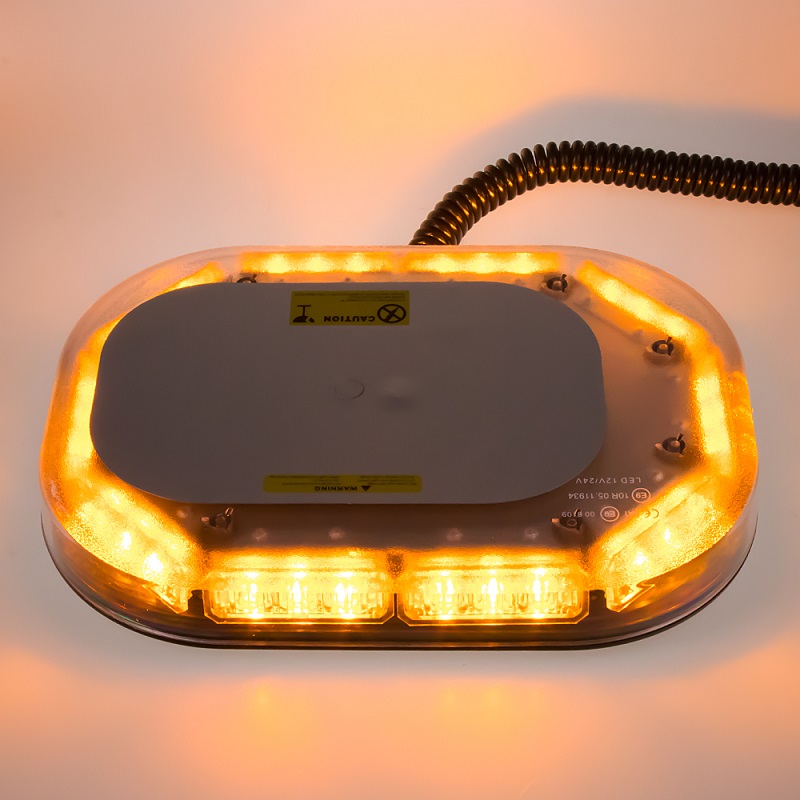 LED lightbar mini orange 12 / 24V, Magnetic, 30X LED 3W, R65