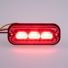 Warning light 3x4W LED, 12-24V, red, ECE R10