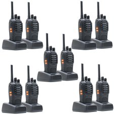 Sada 10 přenosných rádiových stanic PNI PMR R40 PRO včetně baterií, nabíječek a sluchátek