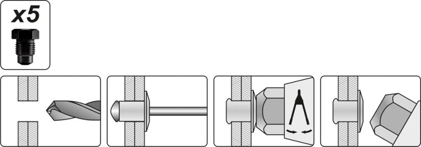 Pákové nitovacie kliešte 3,2-6,4mm 330mm CrMo