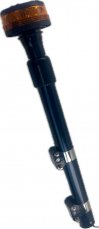 LED maják, 12-24V, 12x3W oranžový s teleskopickou tyčou pre motocykel, ECE R65 R10