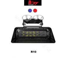 Warning light LED indoor, 12x LED 3W, 12/24V, red-blue, ECE R10