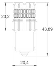 LED BAY15d oranžová, 12V, 60LED/3014SMD, 360°