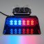 Warning light LED indoor, 12x LED 3W, 12/24V, red-blue, ECE R10