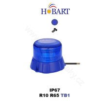 Robustní modrý LED maják, modrý hliník, 48W, ECE R65