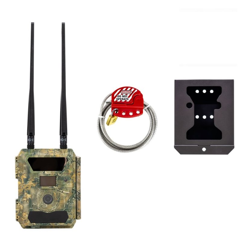 The PNI Hunting 400C PRO 24 MP game camera kit includes a housing and a security cable