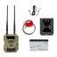 PNI Hunting 400C Game Camera Kit: protective case, security cable, 7.2 Ah battery, and power cable