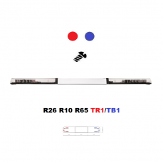 LED majáková rampa Optima 60 140cm, Červeno/ modrá, bílý střed, EHK R65