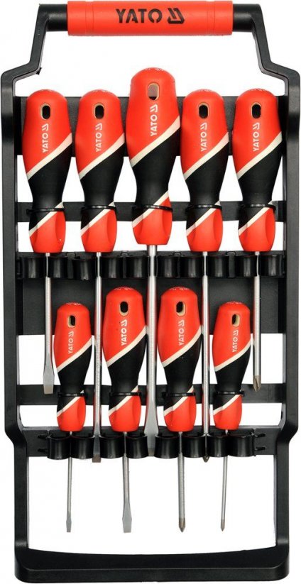 Screwdriver set 9 pcs magnetic CrMo with stand