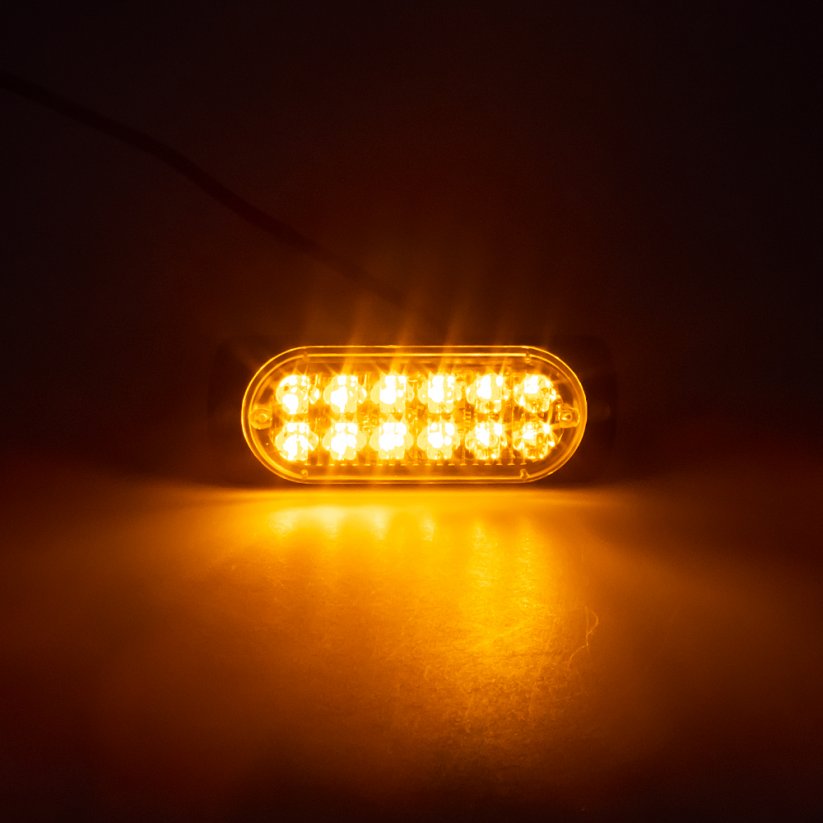 SLIM externé výstražné LED svetlo, oranžové, 12/24V, 12 x 1W