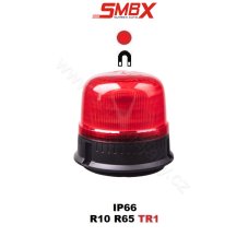 LED maják, 12-24V, 24xLED červený, magnet, ECE R65