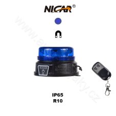 AKU LED beacon, 12x3W blue, remote control, magnet