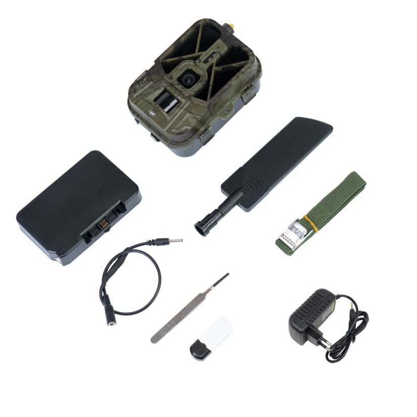 PNI Hunting 550C Game Camera with 4G LTE Internet Connectivity, including an 8000 mAh rechargeable battery