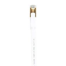 Plochý sieťový kábel S/STP CAT8, 2 x RJ45, 7,5 m, biely