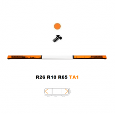 LED majáková rampa Optima 60 140cm, Oranžová, bílý střed, EHK R65