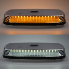 AKU LED lightbar orange+white, 84LEDx0,5W, magnet, 12-24V, 304mm, ECE R65