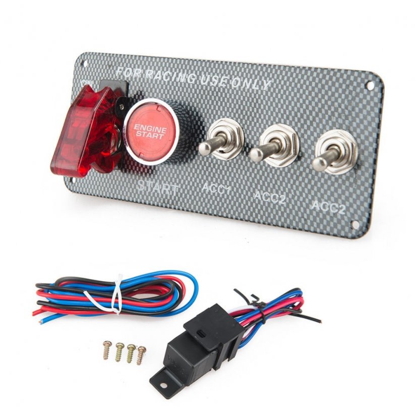 Panel with 4x switches + START button, 12V