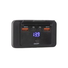 2xUSB QC3.0 +2x USB-C socket, voltmeter 12/24V, surface mounting