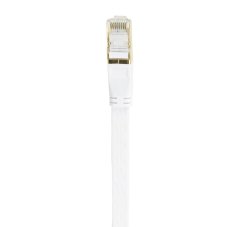 Plochý sieťový kábel S/STP CAT8, 2 x RJ45, 5 m, biely