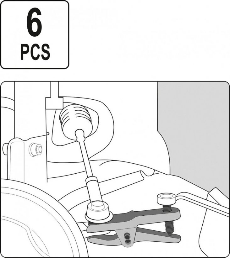 Steering rod puller set 6pcs