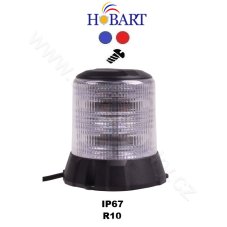 Robustní modro-červený LED maják, černý hliník, 96W, EMC R10