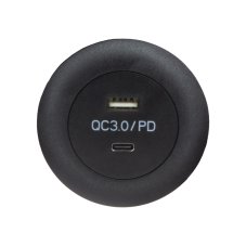 USB QC3.0 + USB-C zásuvka, montáž do nábytku